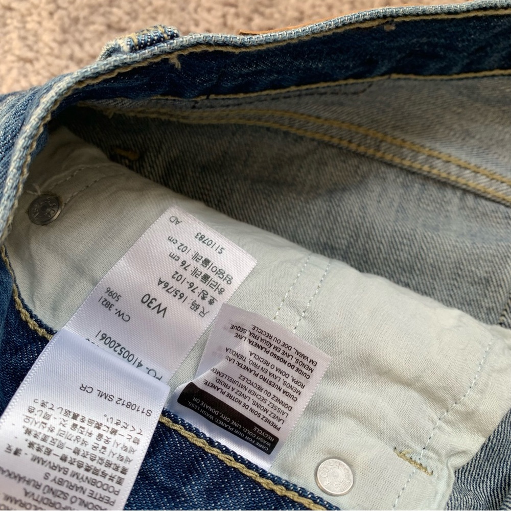 Levi’s Low Pro Straight Ripped Knee Rigid Denim Jean Breathe Out Blue 30 - Picture 16 of 16